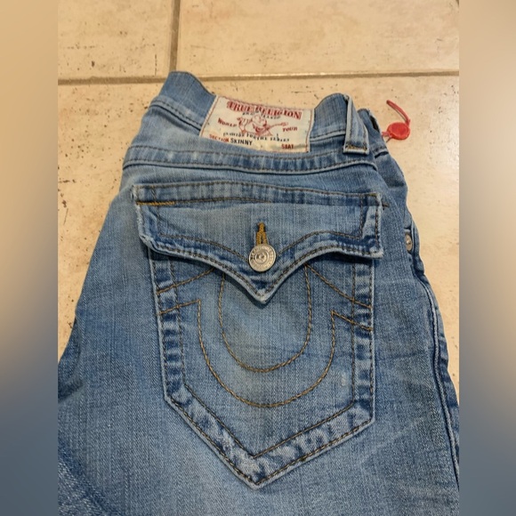 True Religion "Skinny Flap" Jeans - Size 30 - Red Orange SN Wash - Picture 14 of 14
